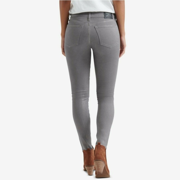 Lucky Brand Ava Skinny Coated Silver Gray Mid Rise - Picture 1 of 6